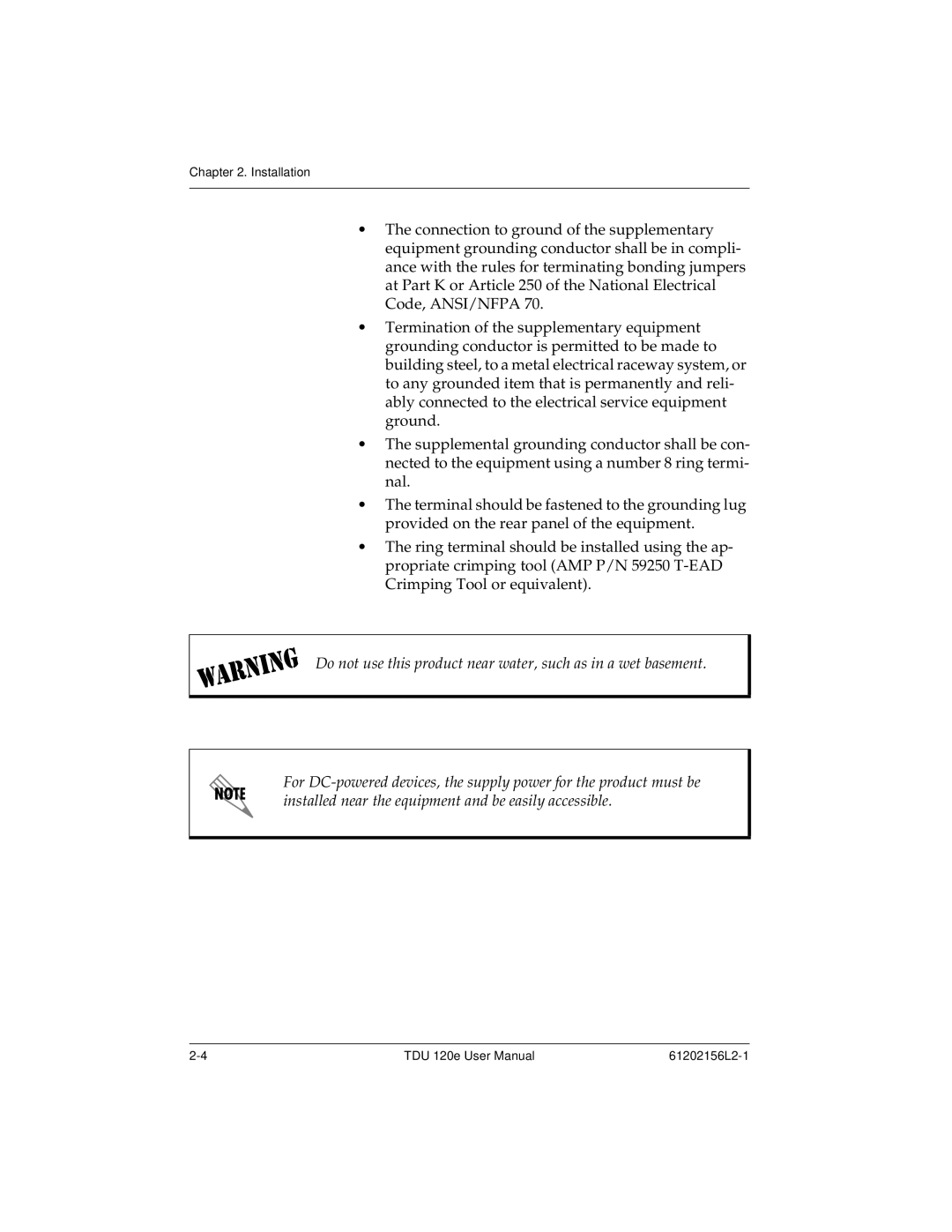 ADTRAN TDU 120e user manual Installation 