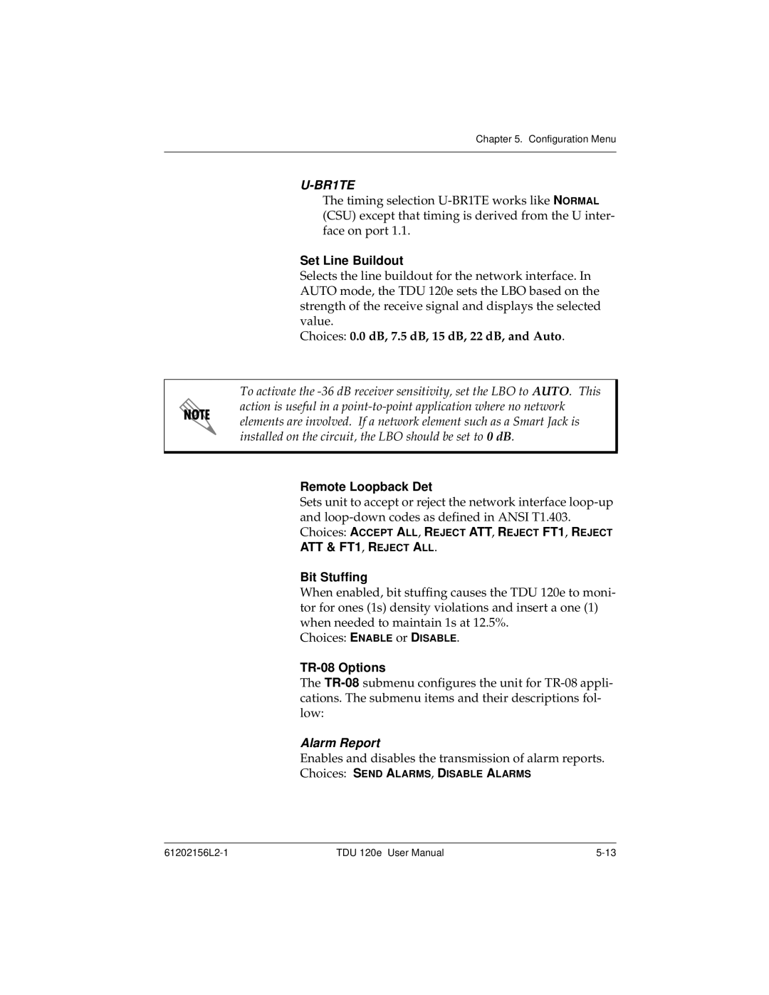 ADTRAN TDU 120e user manual ATT & FT1, Reject ALL, Alarm Report 