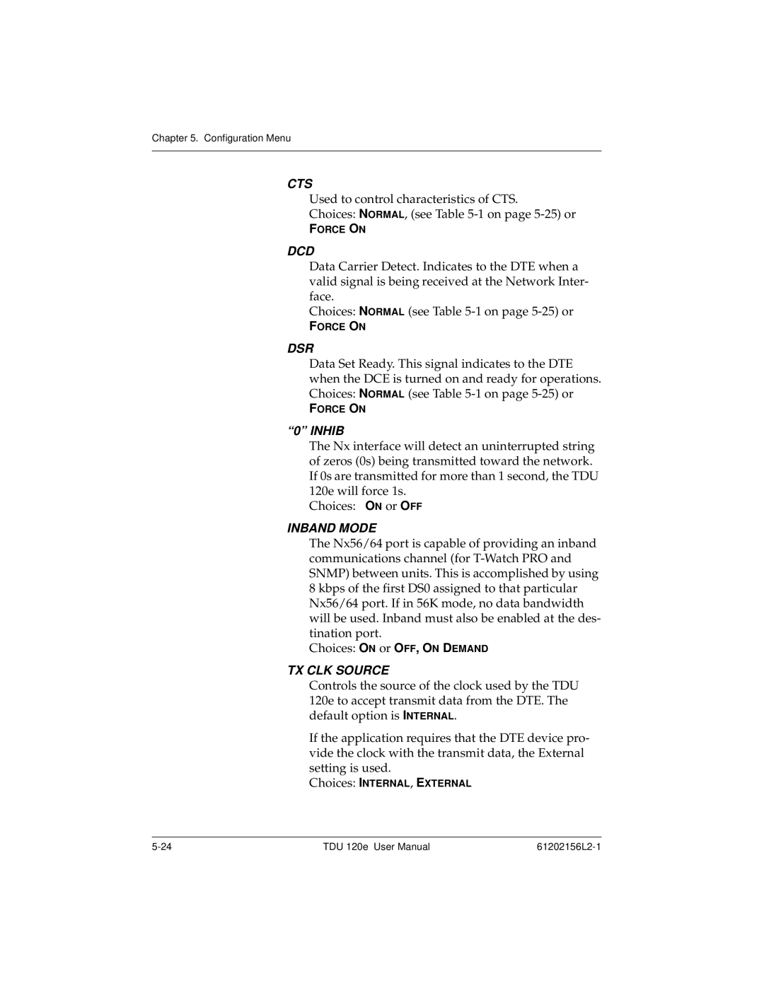 ADTRAN TDU 120e user manual Inhib 