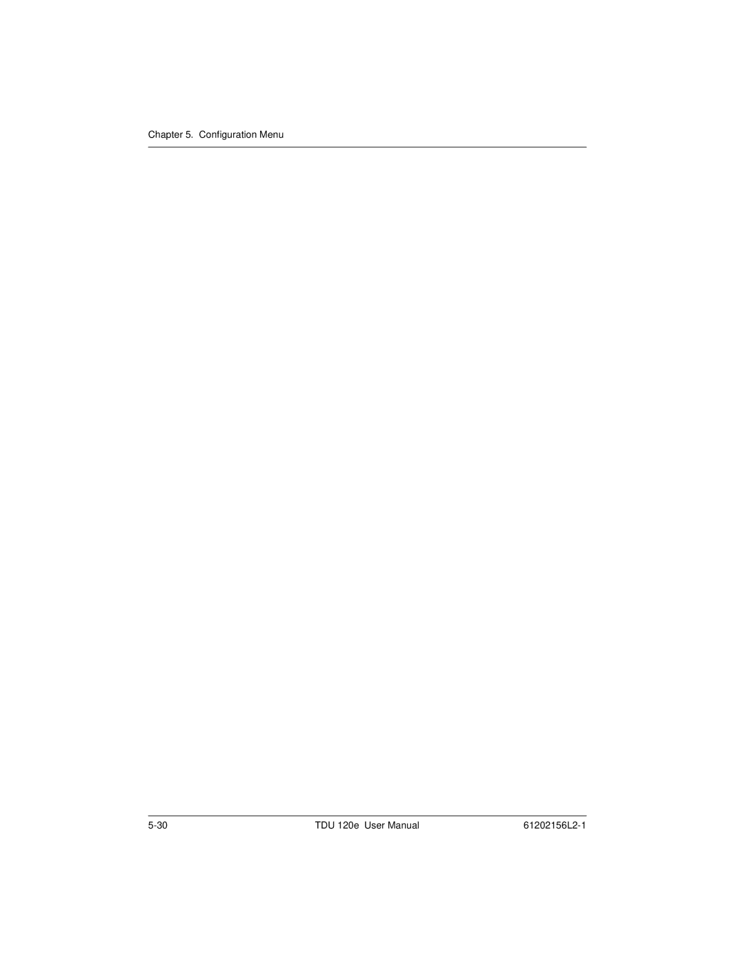 ADTRAN TDU 120e user manual Configuration Menu 