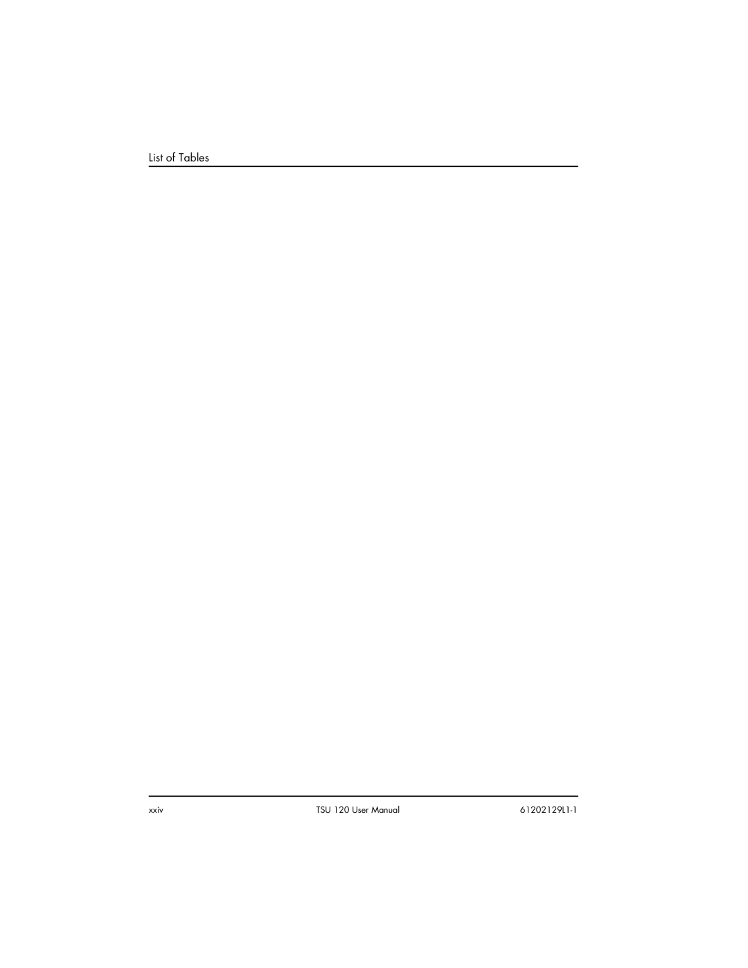 ADTRAN TSU 120e user manual List of Tables 