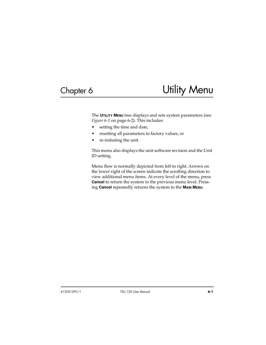 ADTRAN TSU 120e user manual Utility Menu 