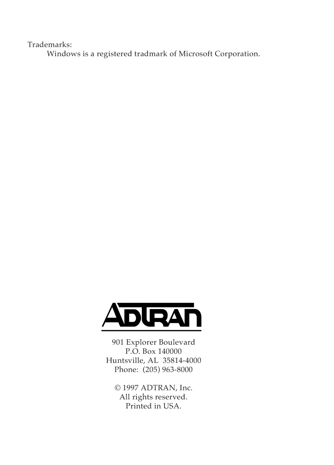 ADTRAN TSU 600 user manual Table of Contents 