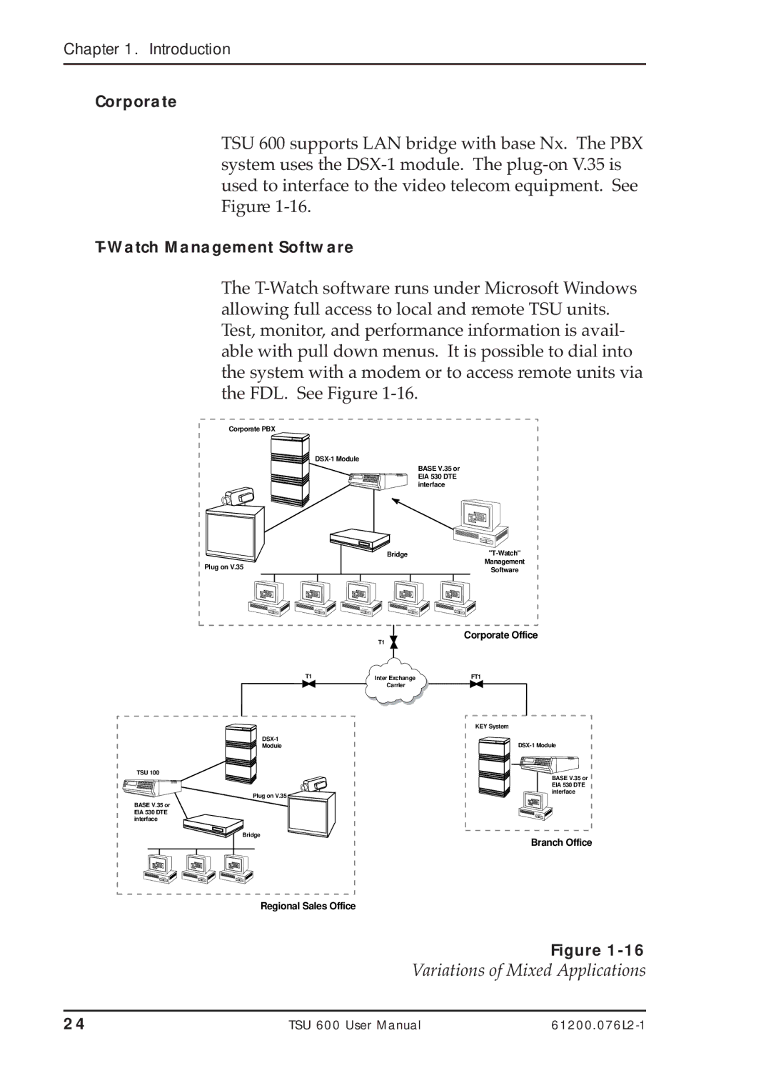 ADTRAN TSU 600 user manual Variations of Mixed Applications 