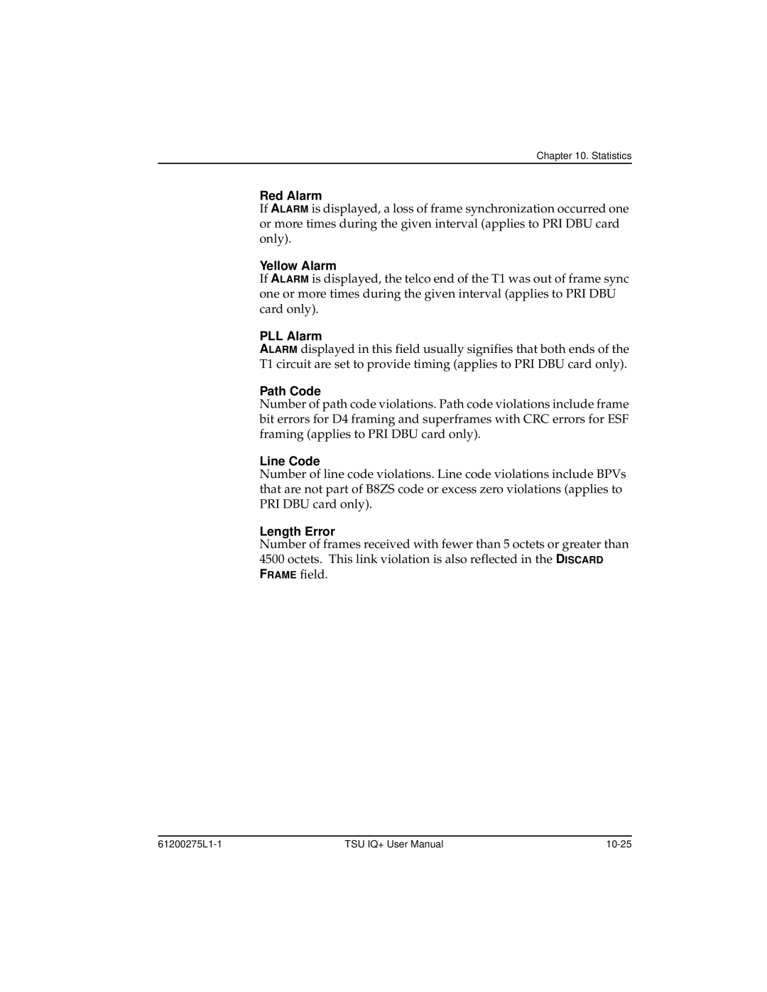 ADTRAN 1204002L2, TSU IQ+ user manual 61200275L1-1 10-25 