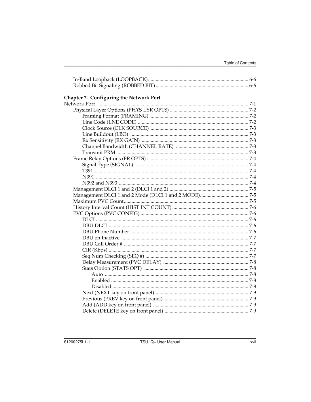 ADTRAN 1204002L2, TSU IQ+ user manual Configuring the Network Port 