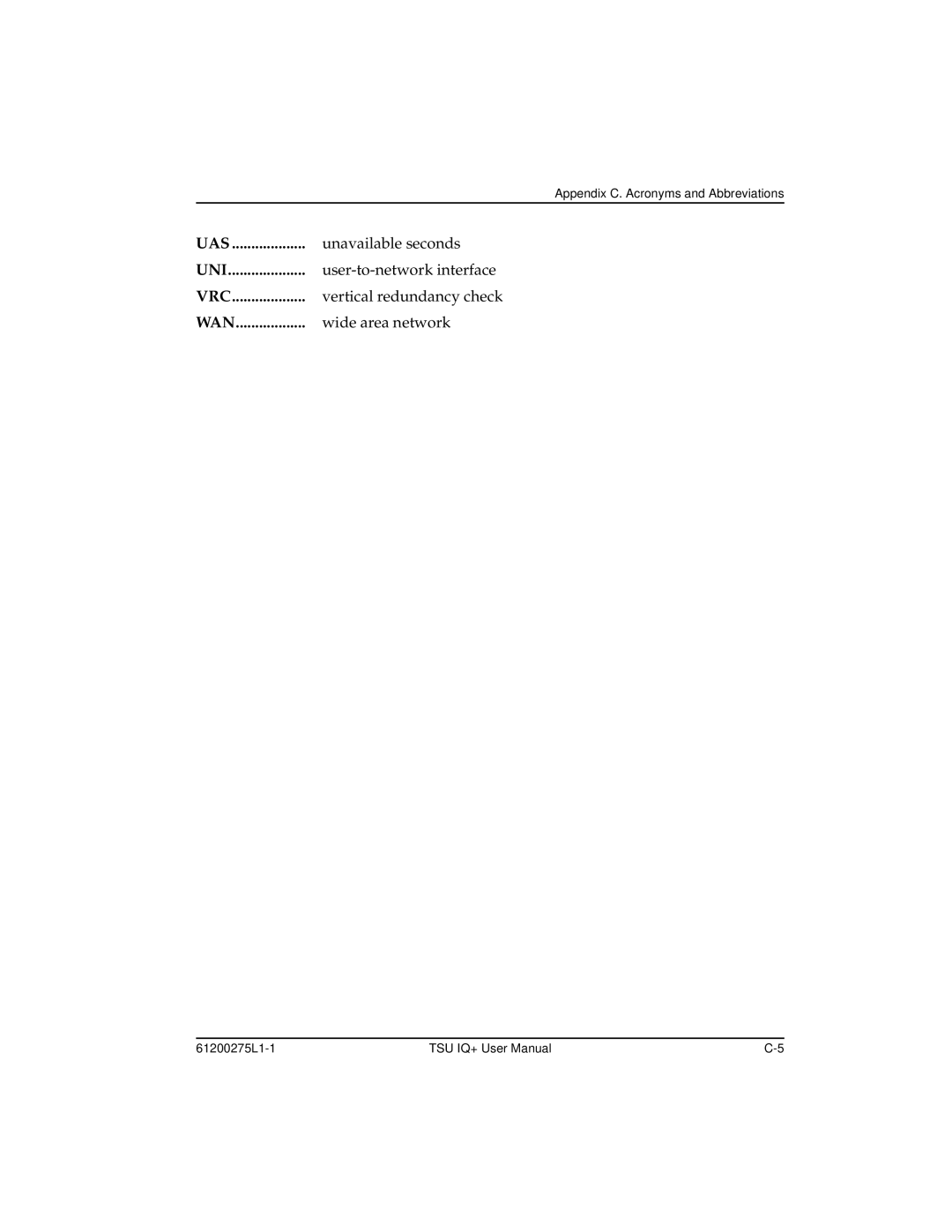 ADTRAN 1204002L2, TSU IQ+ user manual Uas 