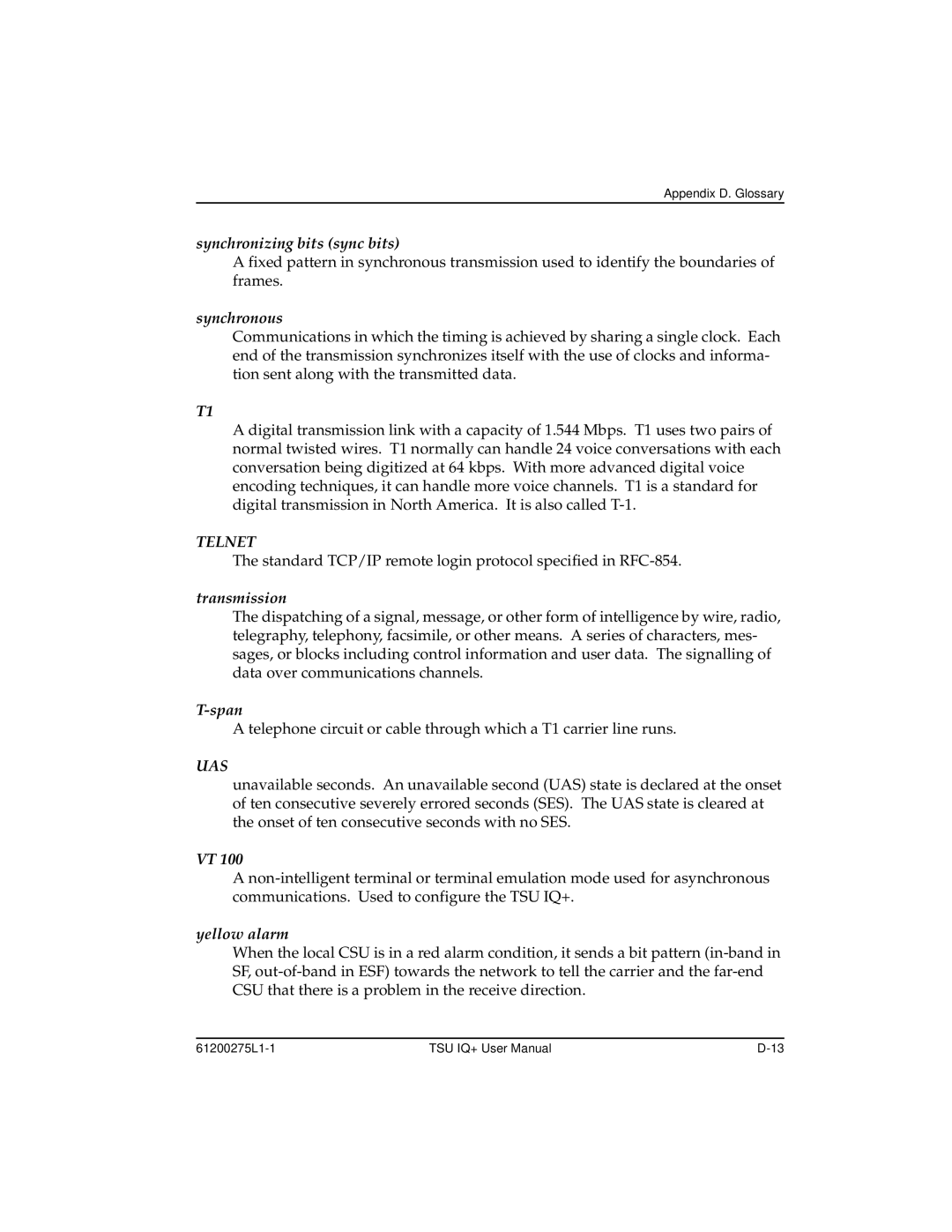 ADTRAN 1204002L2, TSU IQ+ user manual Telnet 