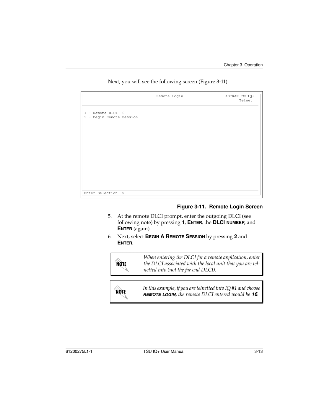 ADTRAN 1204002L2, TSU IQ+ user manual Remote Login Screen 