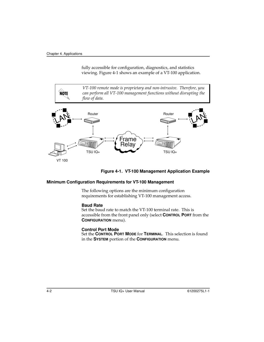 ADTRAN TSU IQ+, 1204002L2 user manual Baud Rate, Control Port Mode 