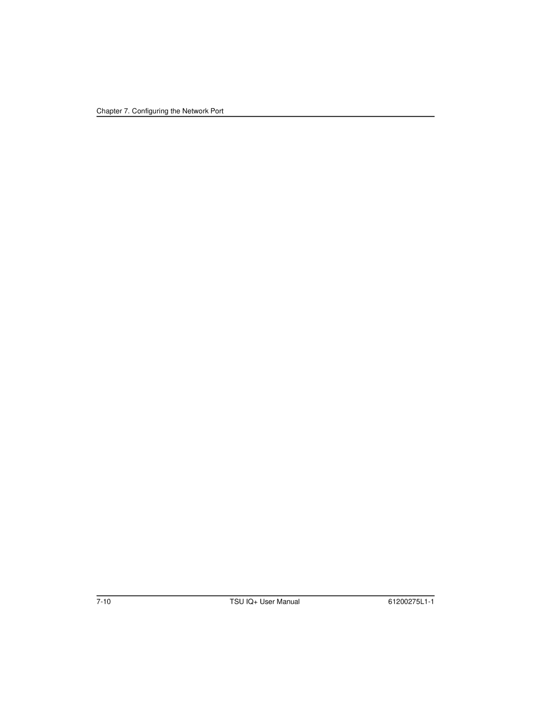 ADTRAN TSU IQ+, 1204002L2 user manual Configuring the Network Port 