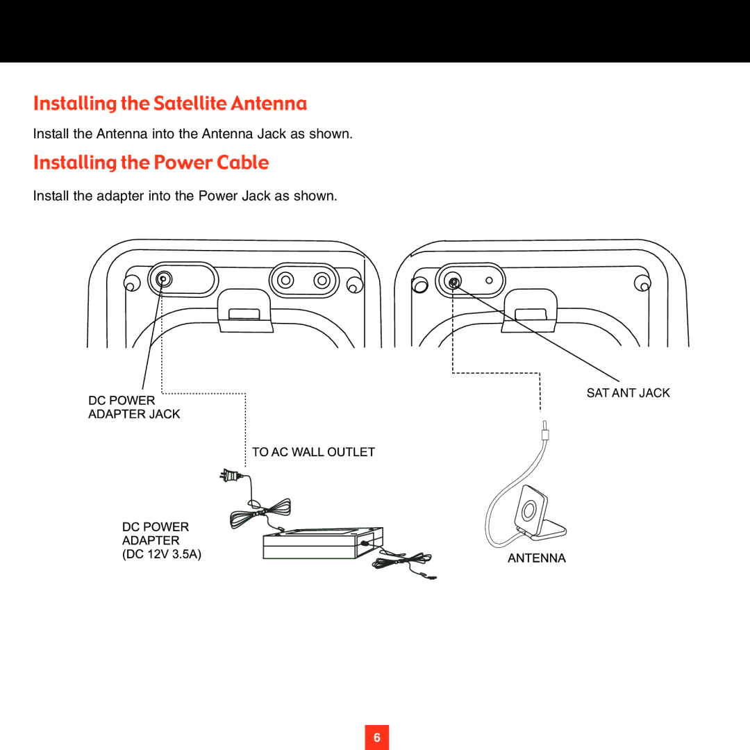 ADTRAN XS027 instruction manual Installing the Satellite Antenna, Installing the Power Cable 