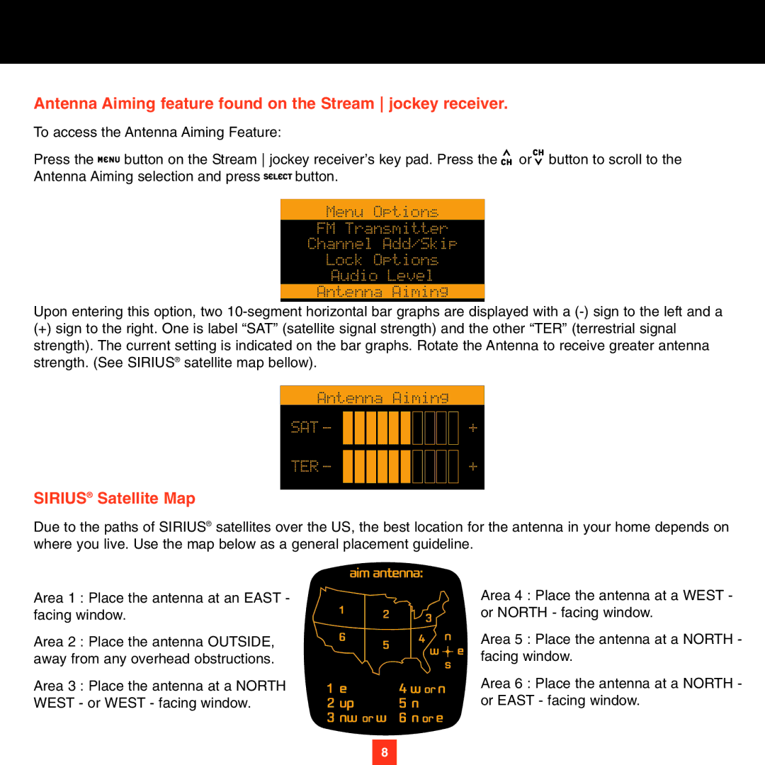 ADTRAN XS027 instruction manual Antenna Aiming feature found on the Stream jockey receiver 