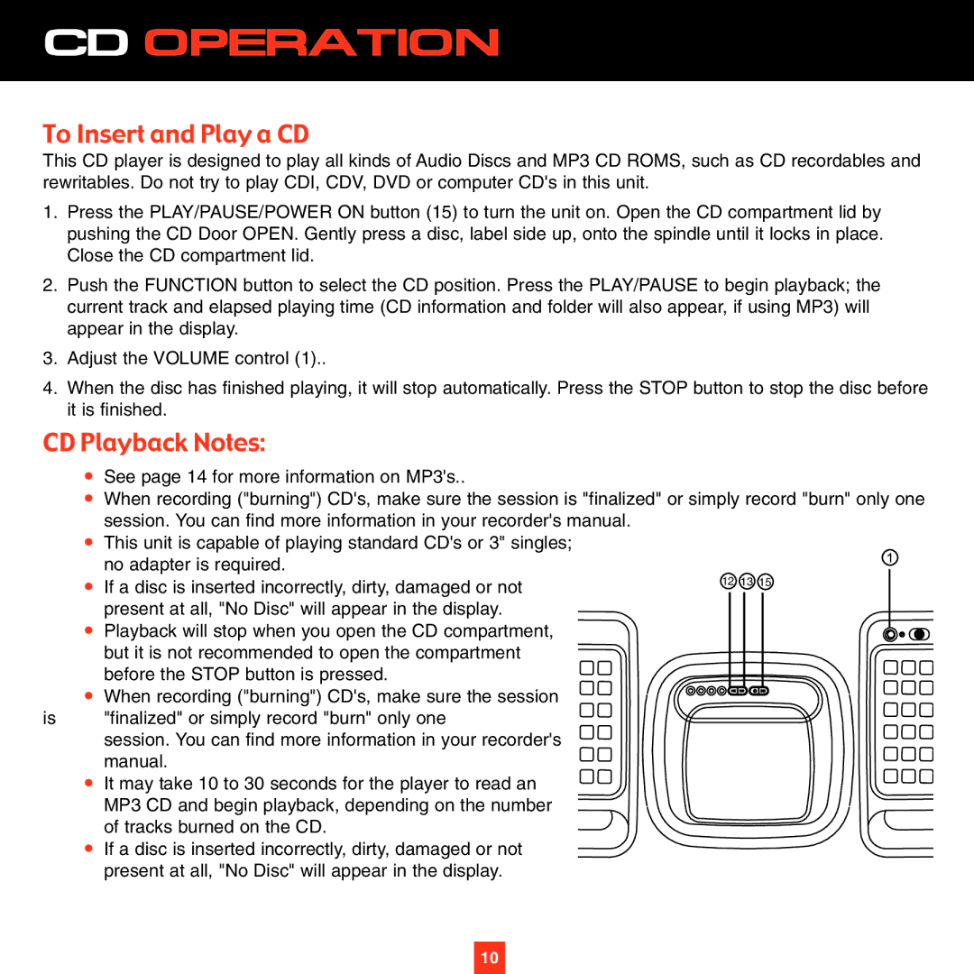 ADTRAN XS027 instruction manual To Insert and Play a CD, CD Playback Notes 