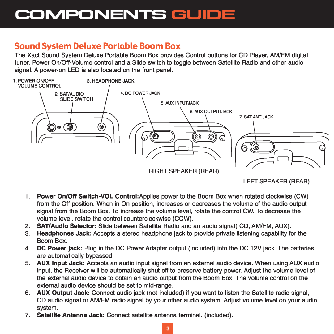 ADTRAN XS027 instruction manual Components Guide, Sound System Deluxe Portable Boom Box 