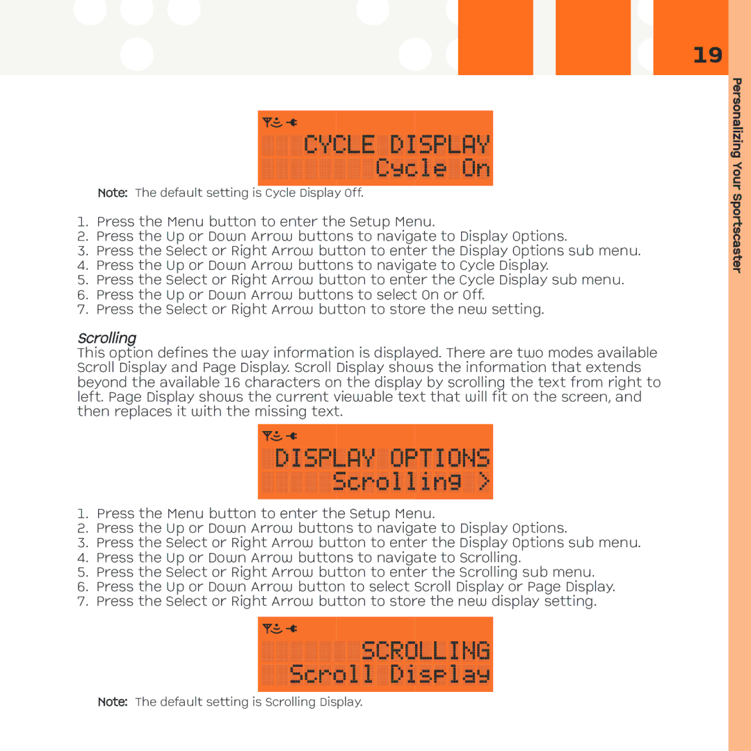 Advanced Global Technology RR101 manual Scrolling 