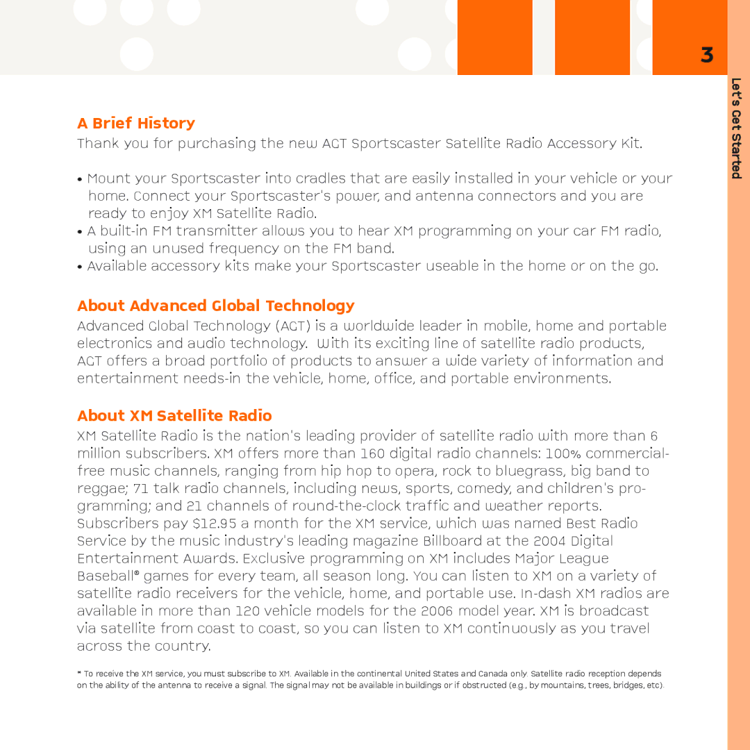 Advanced Global Technology XM101VK manual Brief History 