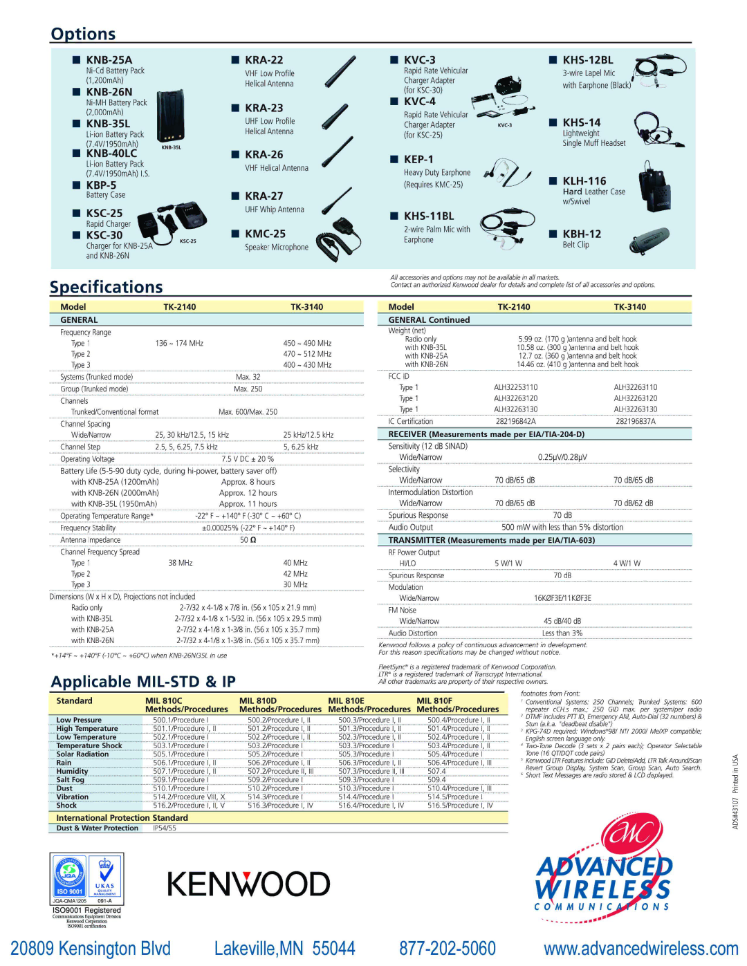 Advanced Wireless Solutions TK-2140/3140 manual 