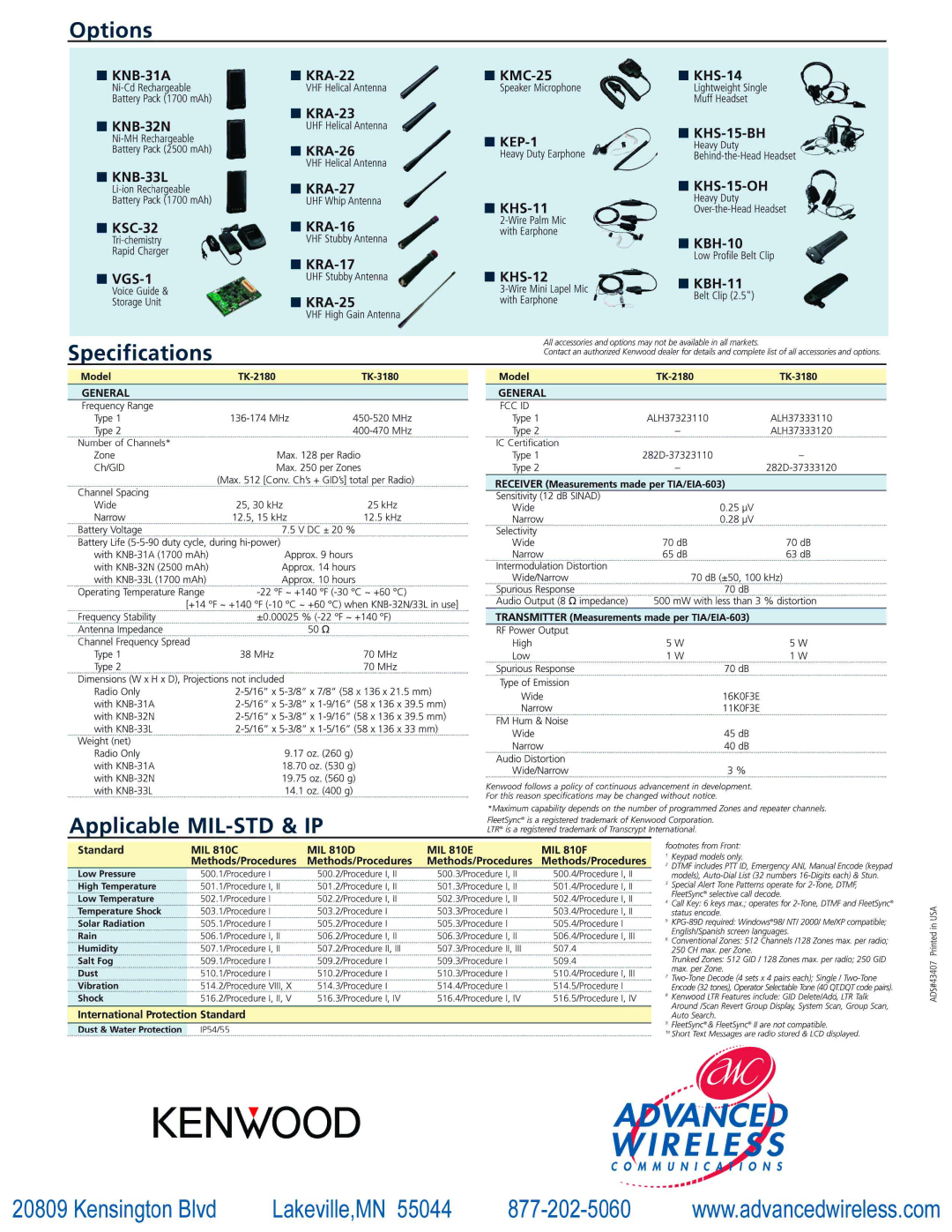 Advanced Wireless Solutions TK-2180/3180 manual 