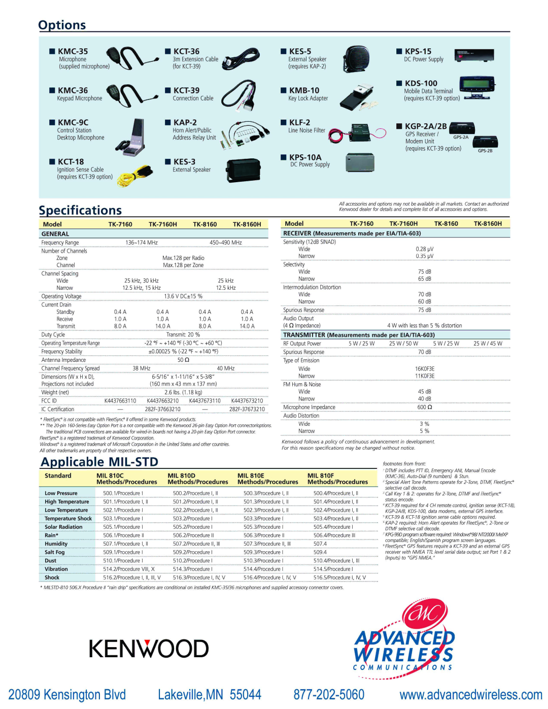 Advanced Wireless Solutions TK-8160(H), TK-7160(H) manual 