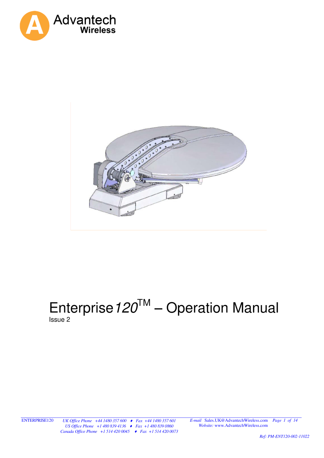 Advantech 120 operation manual Issue 