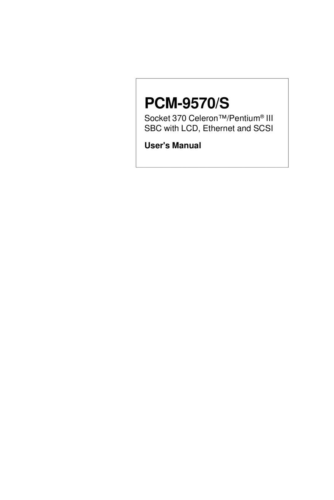 Advantech 2006957006 5th Edition user manual PCM-9570/S 