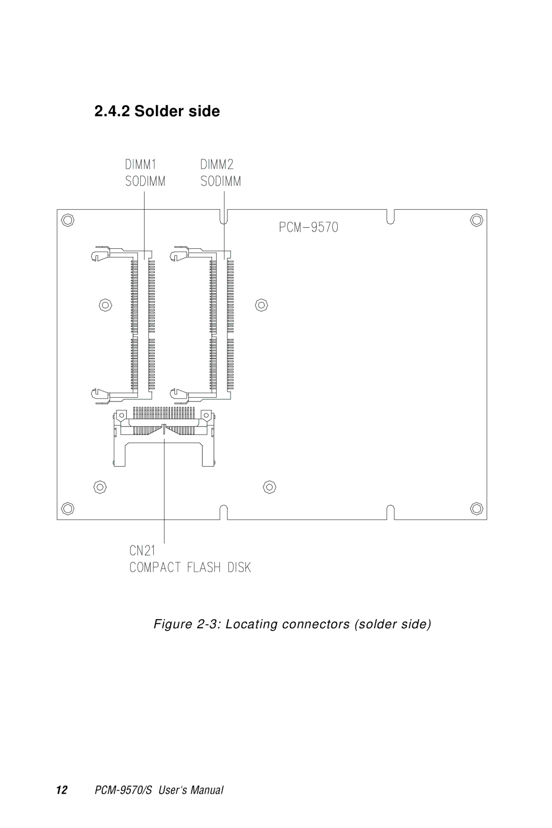 Advantech 2006957006 5th Edition user manual Solder side, Locating connectors solder side 