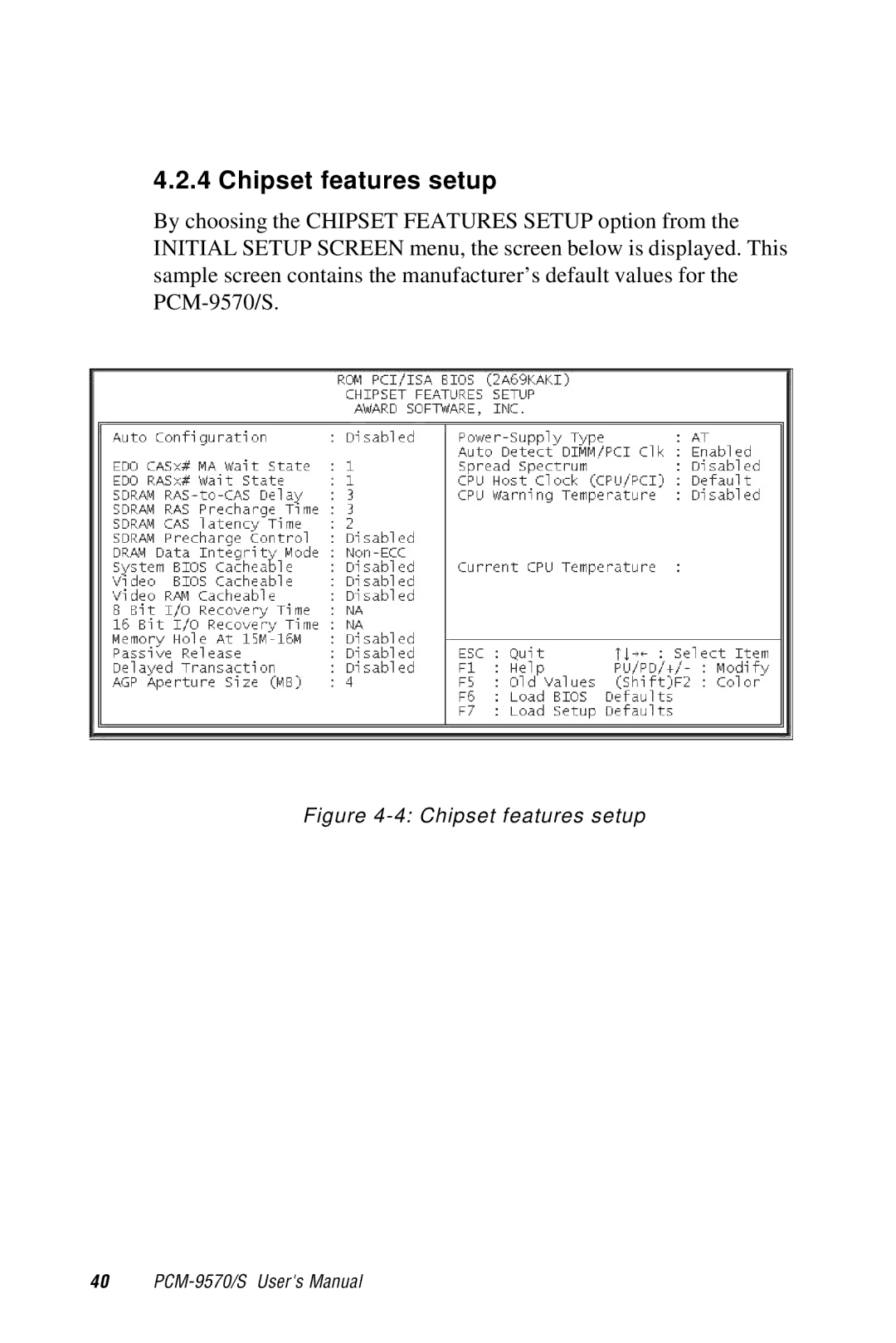 Advantech 2006957006 5th Edition user manual Chipset features setup 