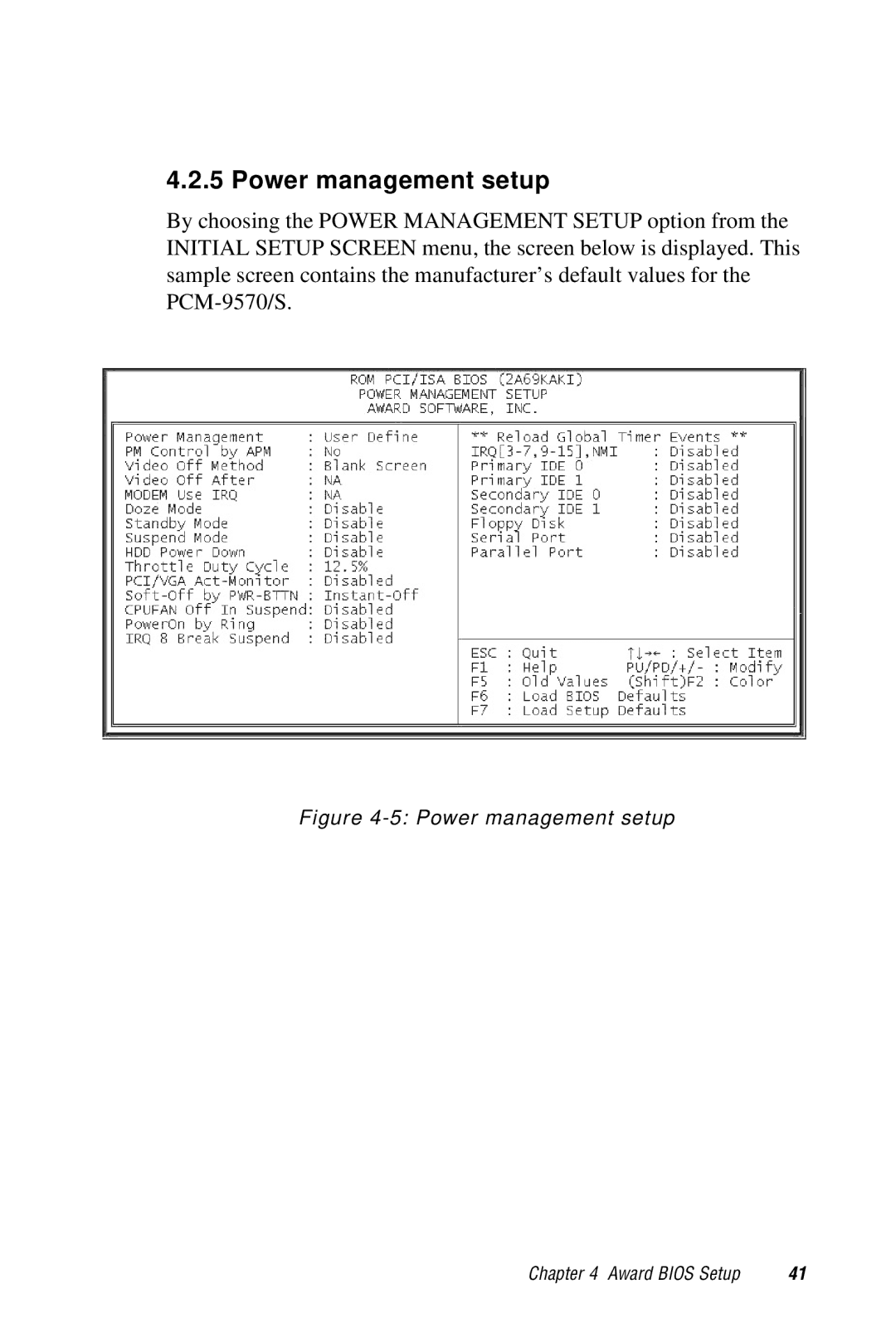 Advantech 2006957006 5th Edition user manual Power management setup 