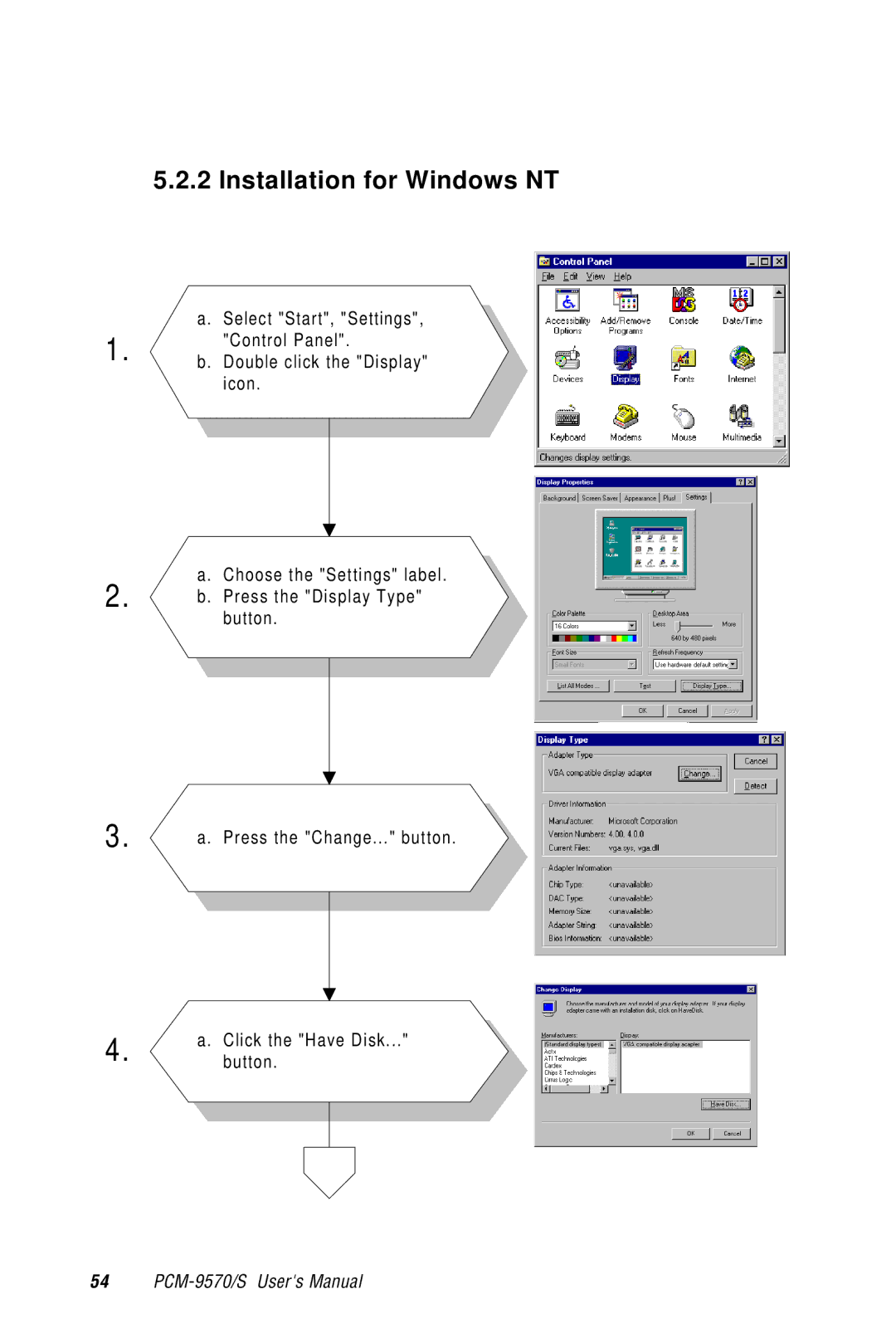 Advantech 2006957006 5th Edition user manual Installation for Windows NT 