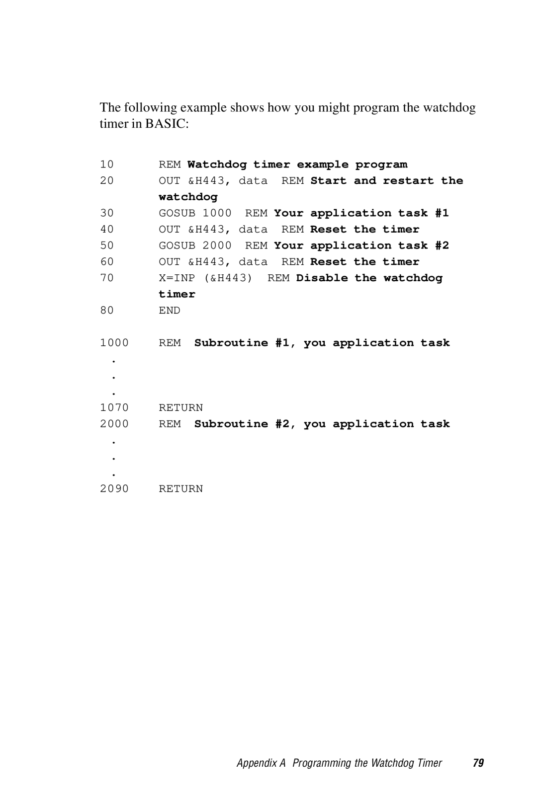 Advantech 2006957006 5th Edition user manual Gosub 2000 REM Your application task #2 