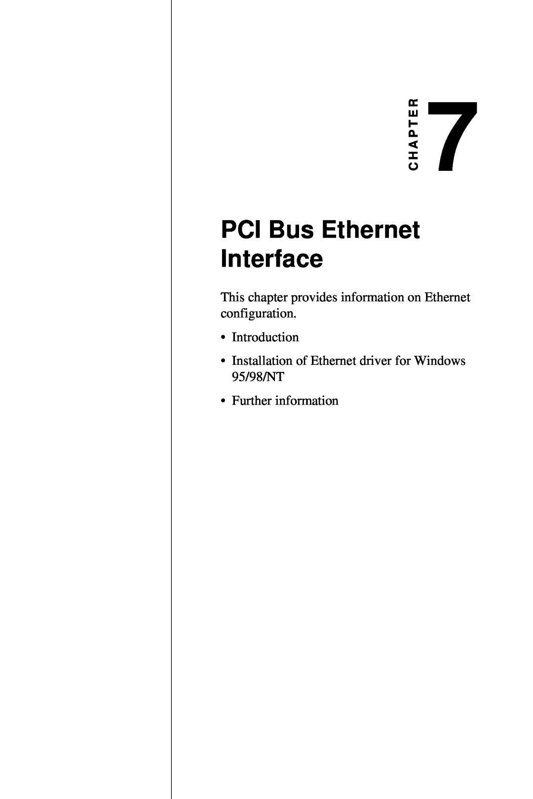 Advantech 2006957006 5th Edition PCI Bus Ethernet Interface, This chapter provides information on Ethernet configuration 