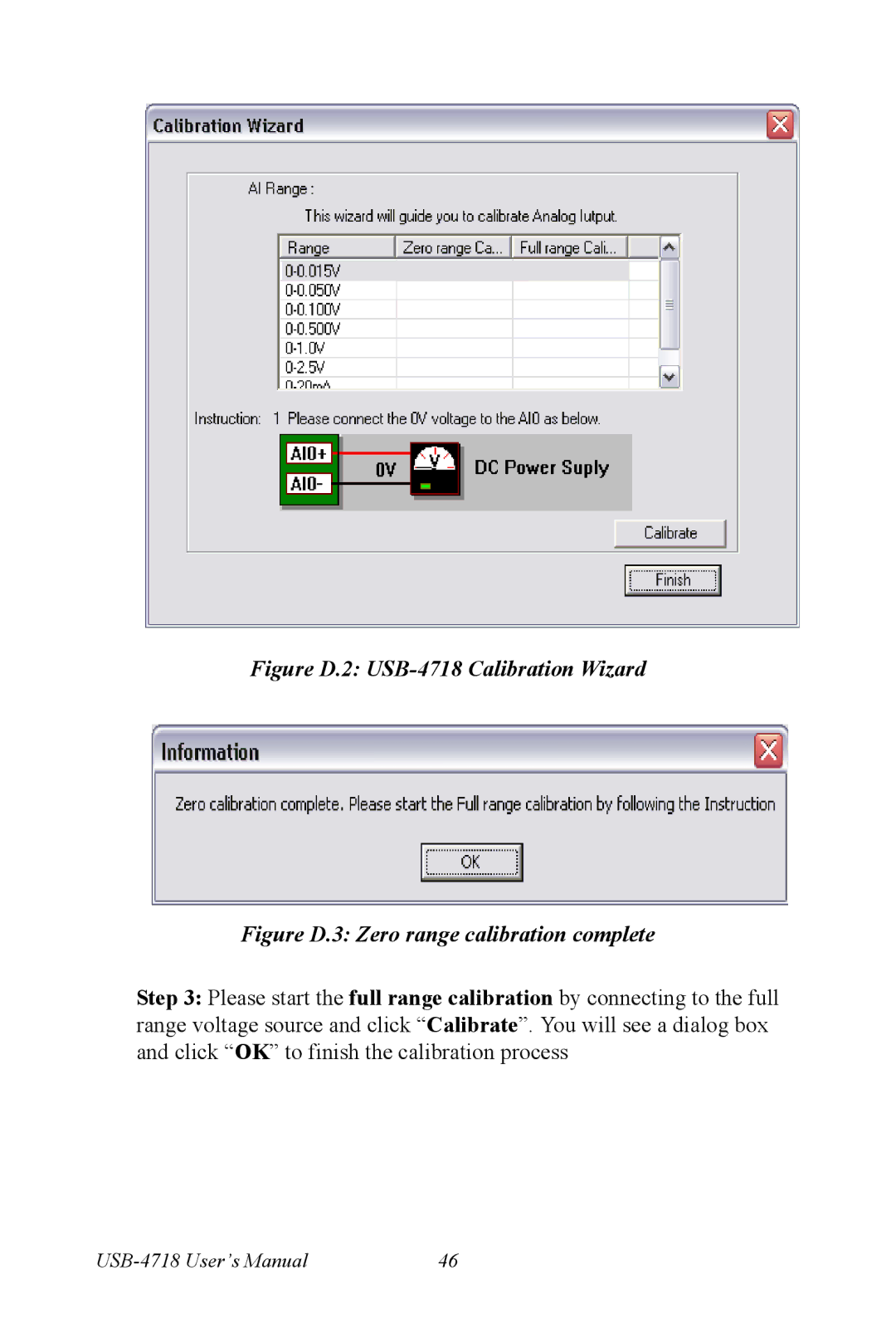 Advantech user manual Figure D.2 USB-4718 Calibration Wizard 