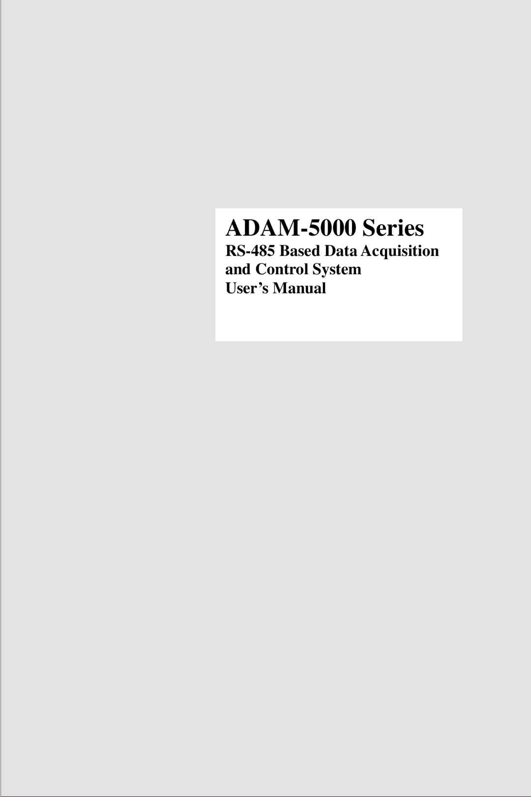 Advantech user manual ADAM-5000 Series 