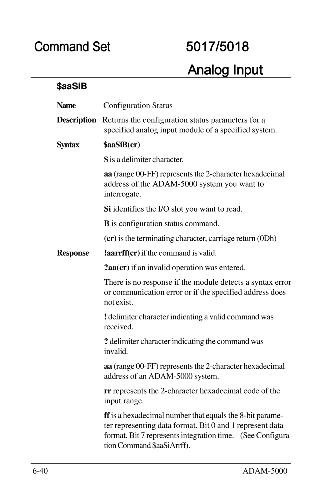 Advantech 5000 Series user manual Si identifies the I/O slot you want to read 