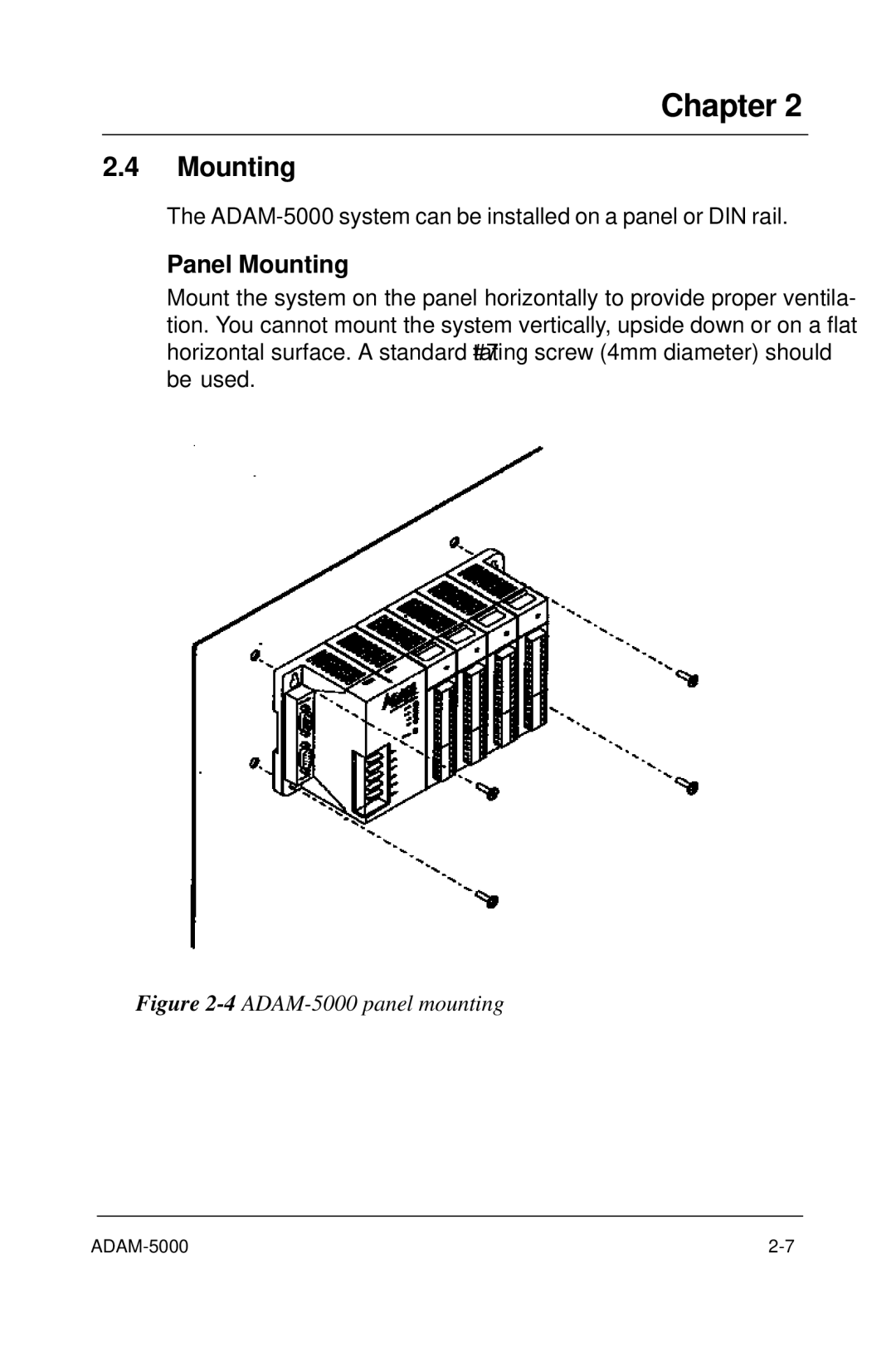 Advantech 5000 Series user manual Panel Mounting 