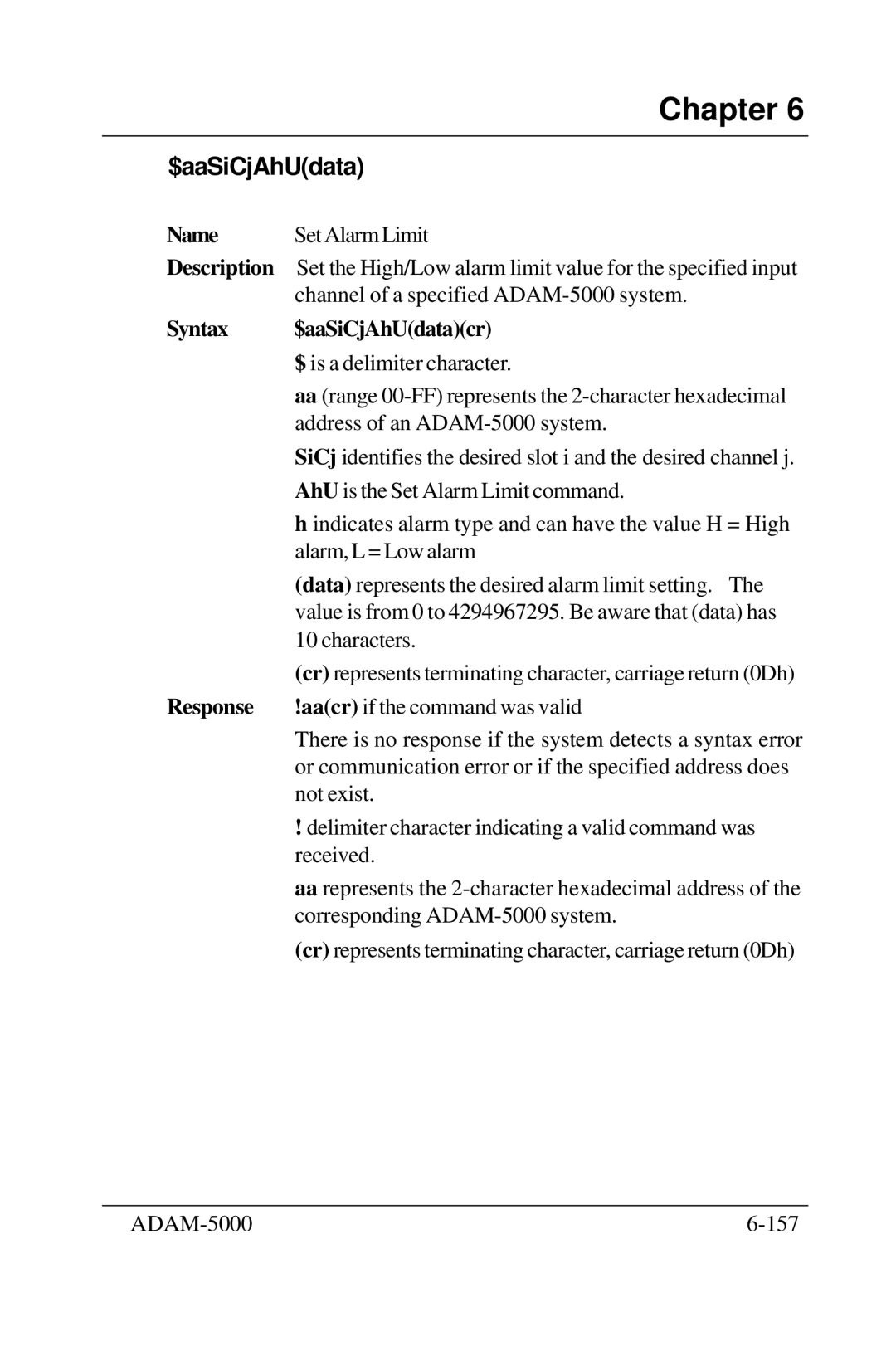 Advantech 5000 Series user manual Value is from 0 to 4294967295. Be aware that data has 