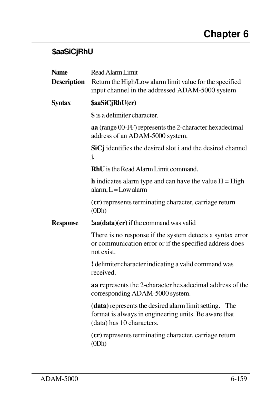 Advantech 5000 Series user manual Format is always in engineering units. Be aware that 