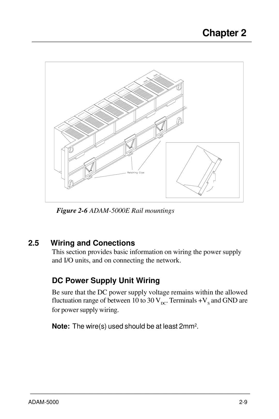 Advantech 5000 Series user manual Wiring and Conections, DC Power Supply Unit Wiring 