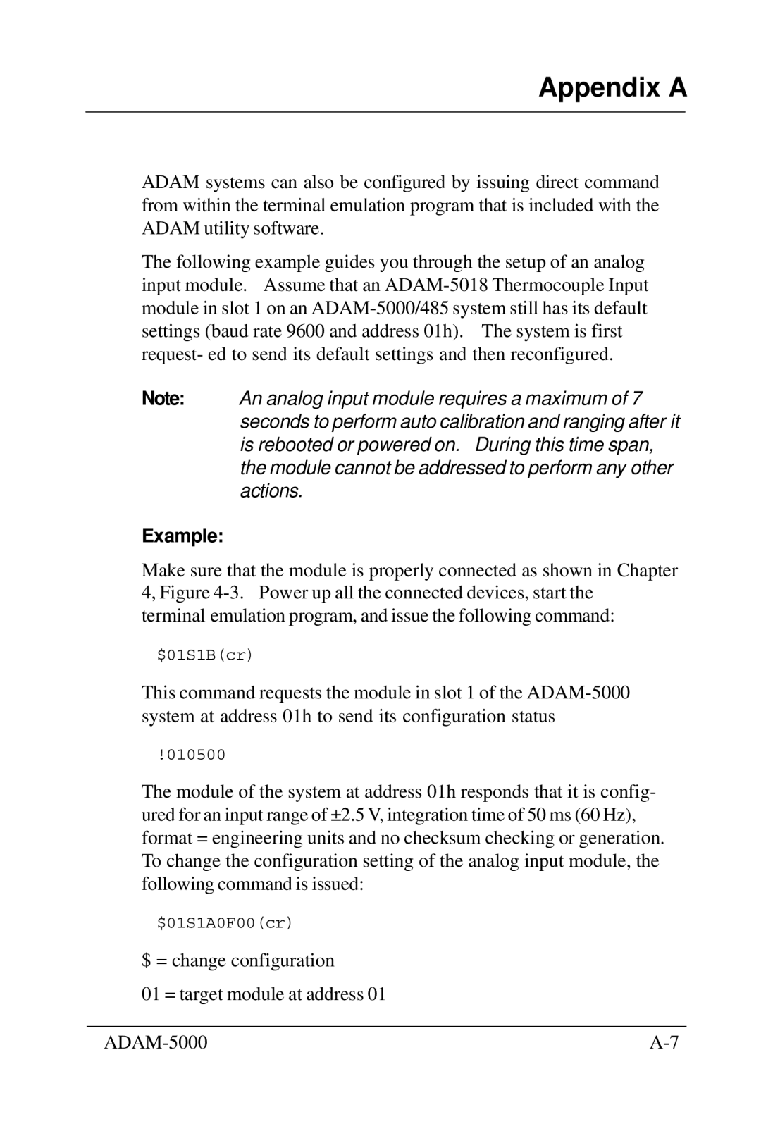 Advantech 5000 Series user manual Example 