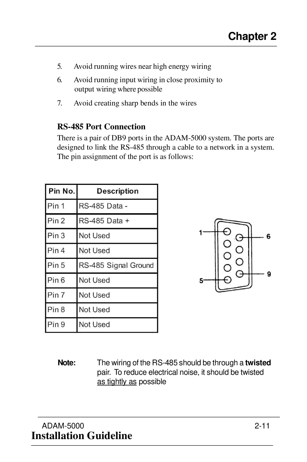 Advantech 5000 Series user manual RS-485 Port Connection 