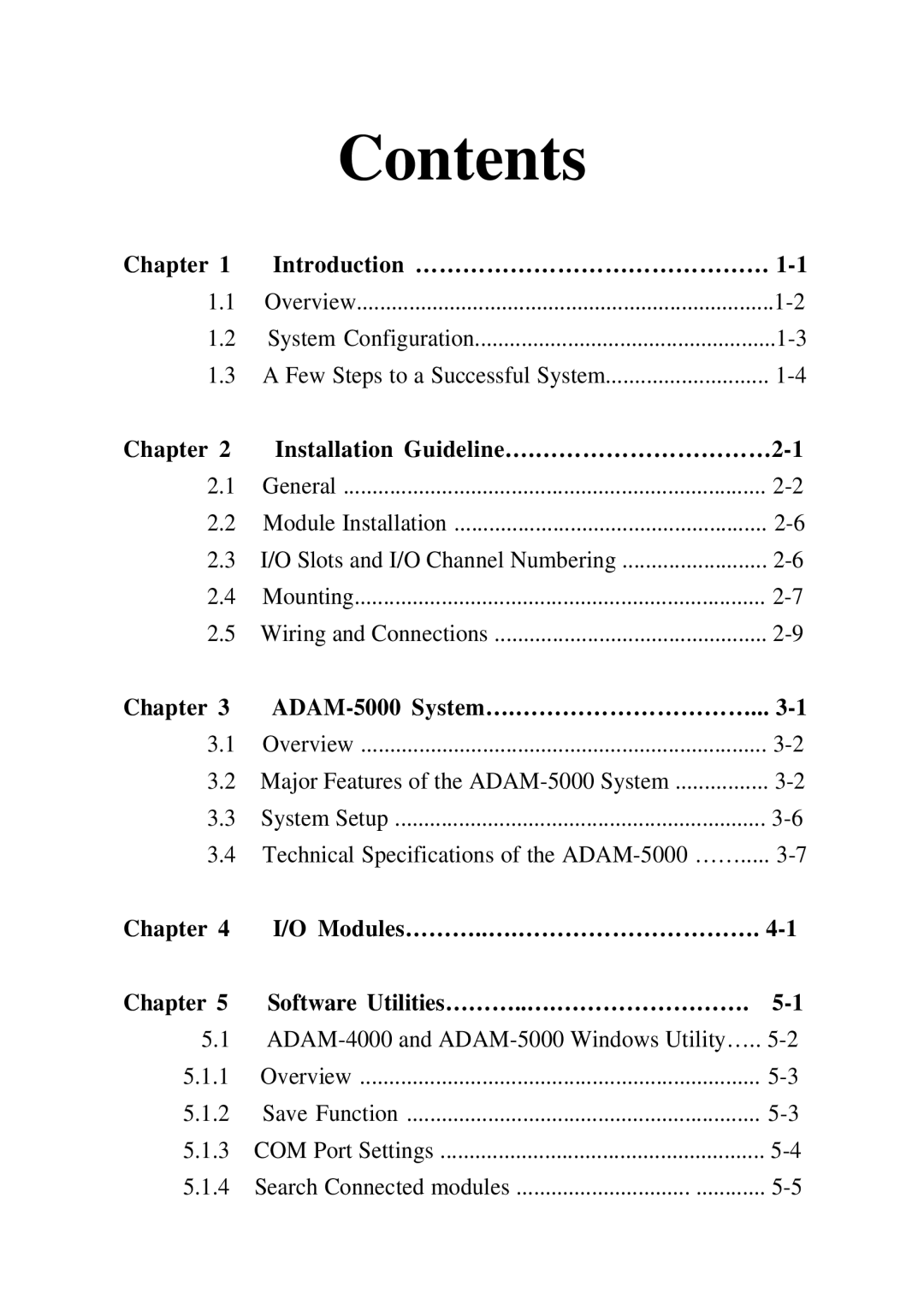 Advantech 5000 Series user manual Contents 