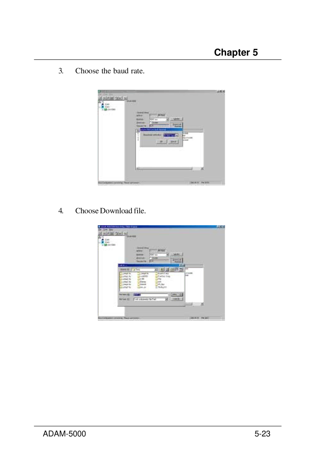 Advantech 5000 Series user manual Choose the baud rate Choose Download file 