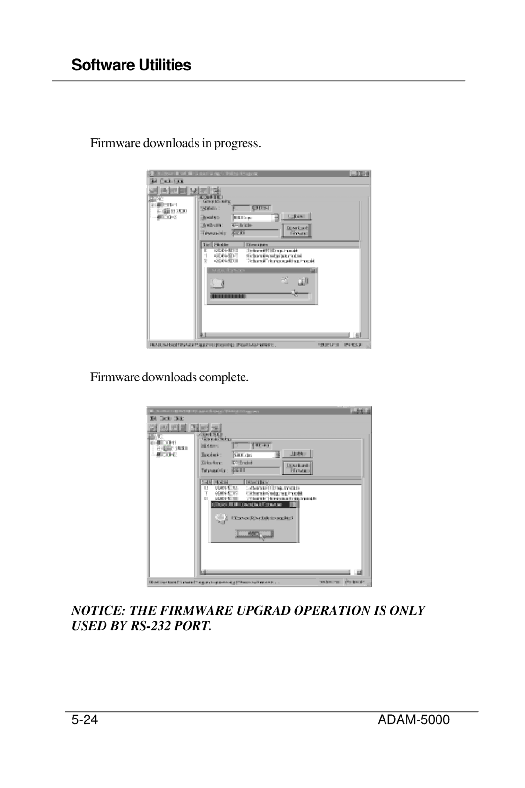 Advantech 5000 Series user manual Firmware downloads in progress Firmware downloads complete 