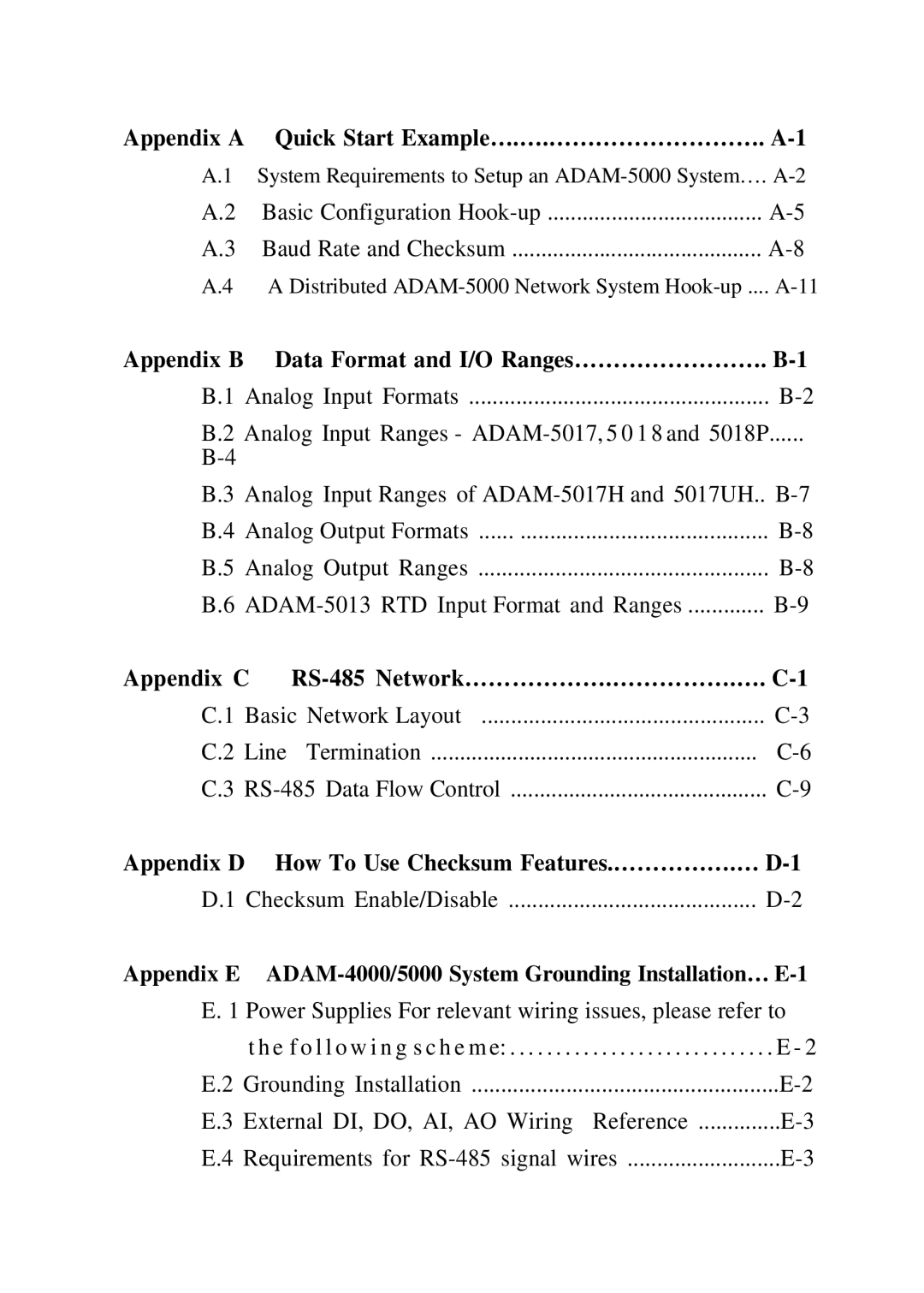 Advantech 5000 Series user manual Appendix a Quick Start Example….….………………………. A-1 