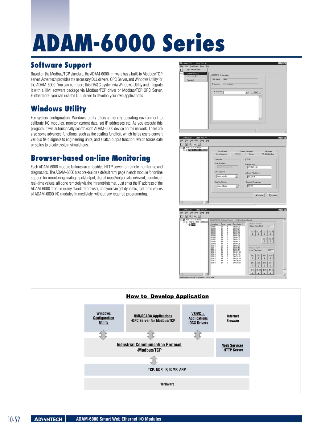 Advantech 6000 manual Software Support, Windows Utility, Browser-based on-line Monitoring 