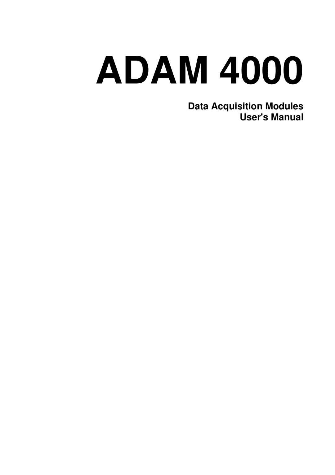 Advantech ADAM 4000 user manual Adam, Data Acquisition Modules 