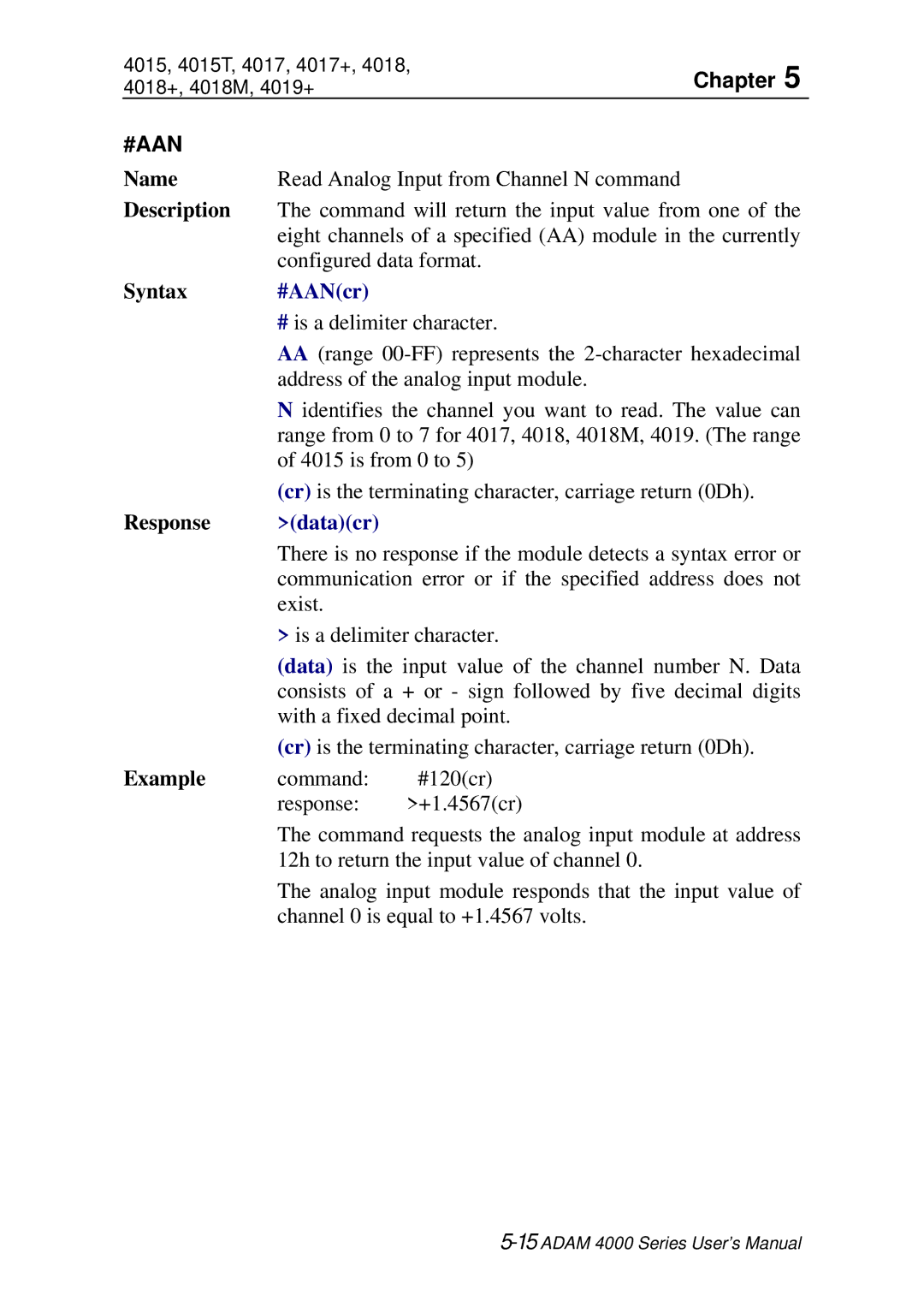 Advantech ADAM 4000 user manual #Aan, #AANcr 