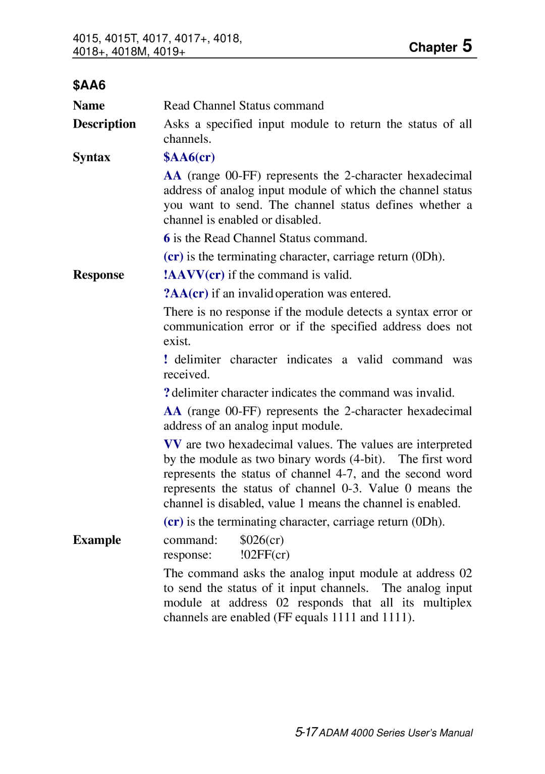 Advantech ADAM 4000 user manual $AA6cr 