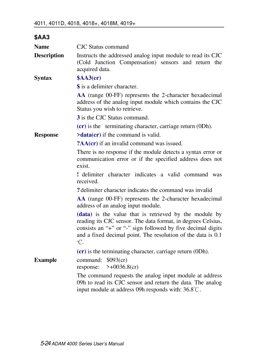 Advantech ADAM 4000 user manual $AA3cr 